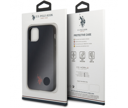 Husa TPU U.S. Polo Wrapped pentru Apple iPhone 11 Pro, Bleumarin USHCN58PUNV