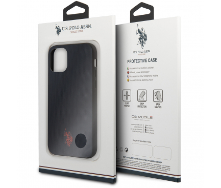 Husa TPU U.S. Polo Wrapped pentru Apple iPhone 11 Pro Max, Bleumarin USHCN65PUNV