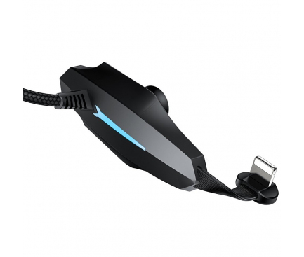 Cablu Date si Incarcare USB la Lightning Baseus Gamers 1.5A, 2 m, Negru, Blister CALXA-B01 