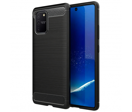 Husa TPU OEM Carbon pentru Samsung Galaxy S10 Lite G770, Neagra