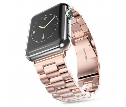 Bratara metalica Tech-Protect STAINLESS pentru Apple Watch 1 / 2 / 3 / 4 / 5 / 6 / SE (38/40MM), Roz - Aurie Blister Originala