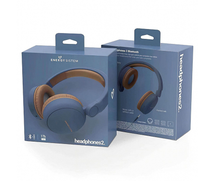 Handsfree Casti Bluetooth Energy Sistem Headphones 2, On-Ear, SinglePoint, Albastru, Blister ENS444885 