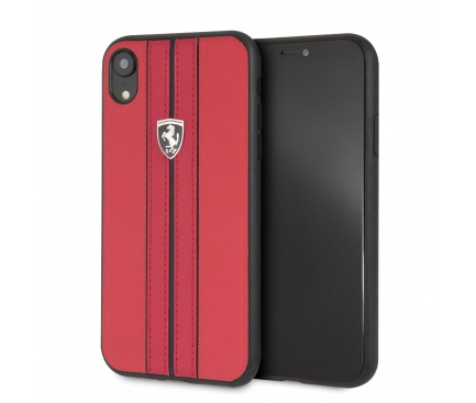 Husa Piele Ferrari Off Track pentru Apple iPhone XR, Rosie FEURHCI61REB