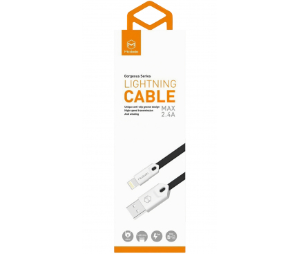 Cablu Date si Incarcare USB la Lightning McDodo Gorgeous CA-0551, 2.4A, 1 m, Negru, Blister 