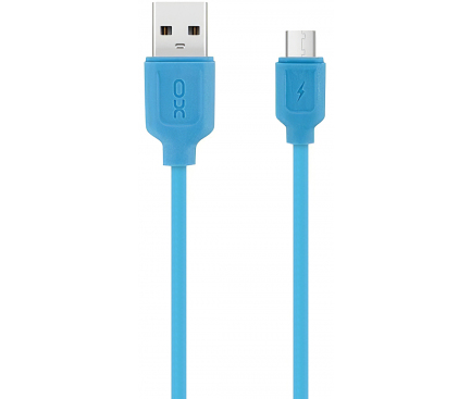 Cablu Date si Incarcare USB la MicroUSB XO Design NB36, 2.1A, 1 m, Albastru, Blister 