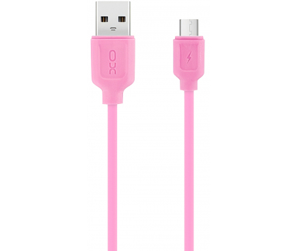 Cablu Date si Incarcare USB la MicroUSB XO Design NB36, 2.1A, 1 m, Roz, Blister 