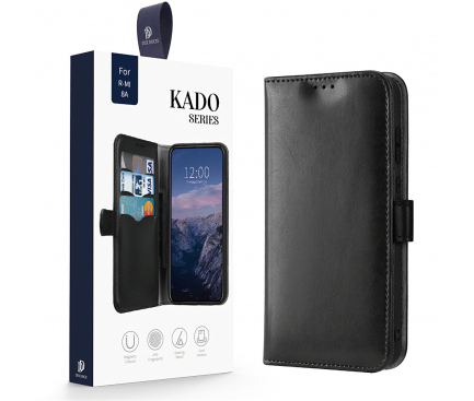 Husa Piele DUX DUCIS Kado Wallet pentru Xiaomi Redmi 8A, Neagra, Blister 