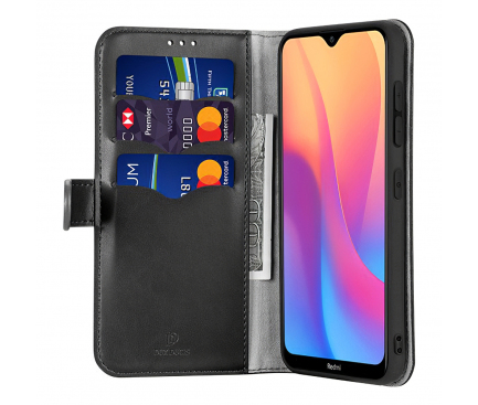 Husa Piele DUX DUCIS Kado Wallet pentru Xiaomi Redmi 8A, Neagra, Blister 