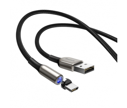 Cablu Incarcare USB - Lightning / USB Type-C / MicroUSB Baseus Zinc magnetic 2A, 1 m, Negru, Blister TZCAXC-F01 