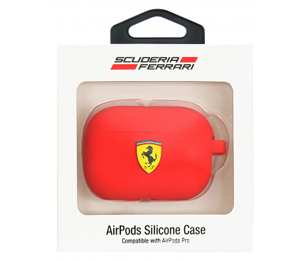 Husa TPU Ferrari pentru Apple Airpods Pro, Rosie FEACAPSILGLRE
