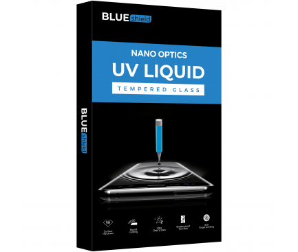 Folie Protectie Ecran BLUE Shield pentru Xiaomi Mi 10 5G, Sticla securizata, Full Face, Full Glue, 3D, UV