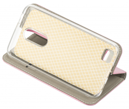 Husa Piele OEM Smart Magnetic pentru Samsung Galaxy A41, Roz Aurie