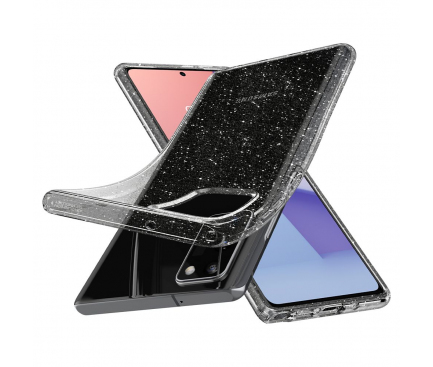 Husa TPU Spigen Liquid Crystal Glitter pentru Samsung Galaxy Note 20 N980 / Samsung Galaxy Note 20 5G N981, Transparenta ACS01416