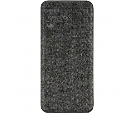 Baterie Externa UNIQ Fuele, 10000mAh, 18W, QC + PD, 2 x USB-A - 1 x USB-C, Neagra