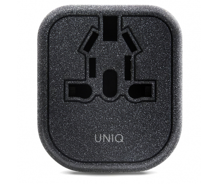 Adaptor priza UNIQ Voyage All in one, EU - UK - USA - AUS, 3 x USB - USB Type-C, Gri