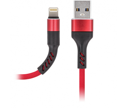 Cablu Date si Incarcare USB la Lightning MaXlife MXUC-01, 1 m, Negru Rosu