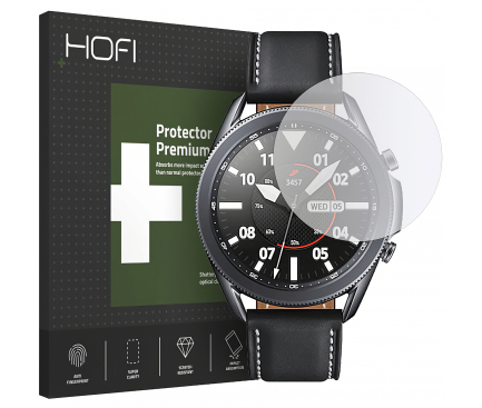Folie Protectie Ecran HOFI pentru Samsung Galaxy Watch3 45mm, Sticla securizata, 9H, 2.5D, Neagra