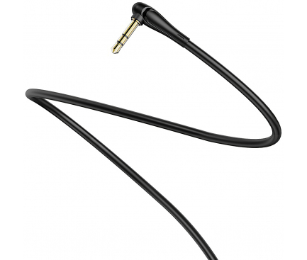 Cablu Audio 3.5 mm la 3.5 mm HOCO UPA14, TRS - TRS, Forma L, 2 m, Negru