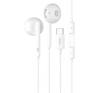 Handsfree Casti In-Ear HOCO L10, Cu microfon, USB Type-C, Alb