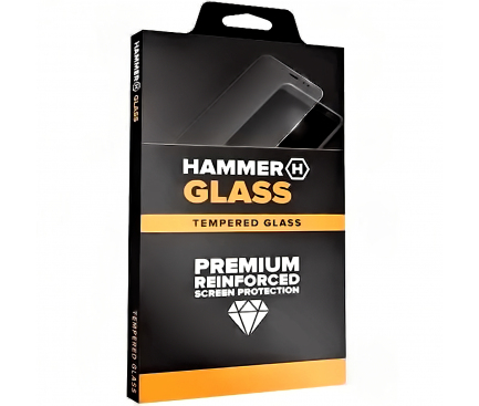 Folie Protectie Ecran Hammer Huawei P30 Pro, Sticla securizata, Edge Glue, 3D, Hot-Bending, Neagra, Blister 