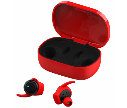 Handsfree Casti Bluetooth Forever Earbuds 4Sport TWE-300, TWS, Rosu
