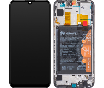 Display cu Touchscreen Huawei P smart 2020 / P Smart (2019), cu Rama si Acumulator, Negru, Service Pack 02352JEY