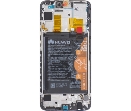 Display cu Touchscreen Huawei P smart 2020 / P Smart (2019), cu Rama si Acumulator, Negru, Service Pack 02352JEY