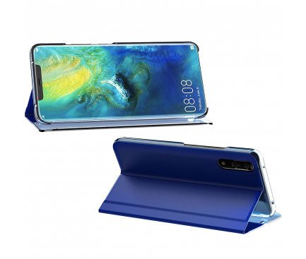 Husa Textil OEM New Sleep Case pentru Samsung Galaxy A71 A715, Albastra