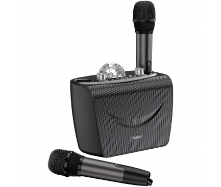 Boxa Bluetooth Dudao Y15 Karaoke, Wireless, 2 Microfoane, Lampa Disco, Neagra