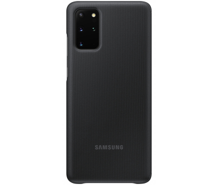 Husa TPU Samsung Galaxy S20 Plus G985 / Samsung Galaxy S20 Plus 5G G986, Clear View, Neagra, Resigilat, Blister EF-ZG985CB
