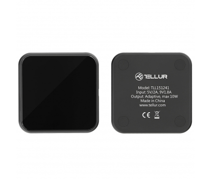Incarcator Retea Wireless Tellur Slim WCP04, Quick Charge, 10W, Negru TLL151241