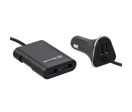 Incarcator Auto USB Tellur Car, 4 x USB, 9.6A, Negru TLL151141