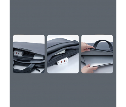 Geanta Laptop Baseus Basic Series Sleeve, 36.5 x 26 cm (Dimensiuni Interioare), Gri LBJN-H0G