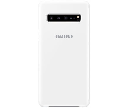 Husa Samsung Galaxy S10 5G G977, Clear View Cover, Alba, Resigilat, Blister EF-ZG977CW 