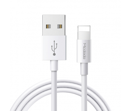 Cablu Date si Incarcare USB la Lightning McDodo CA-6020, 1 m, 2A, Alb