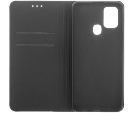 Husa Piele OEM Smart Skin pentru Samsung Galaxy A21s, Neagra