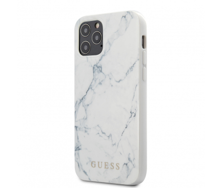Husa TPU Guess Marble pentru Apple iPhone 12 Pro Max, Alba GUHCP12LPCUMAWH