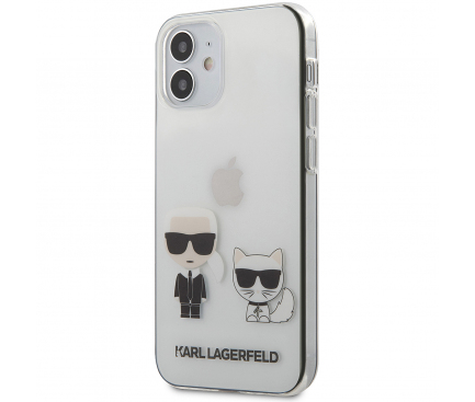 Husa Plastic - TPU Karl Lagerfeld pentru Apple iPhone 12 mini, Karl &Choupette, Transparenta KLHCP12SCKTR