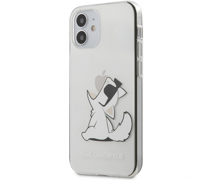 Husa Plastic Karl Lagerfeld pentru Apple iPhone 12 Pro Max, Choupette Eat, Transparenta KLHCP12LCFNRC