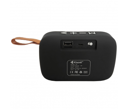 Boxa Portabila Bluetooth Kisonli R3, USB, SD, FM, Neagra