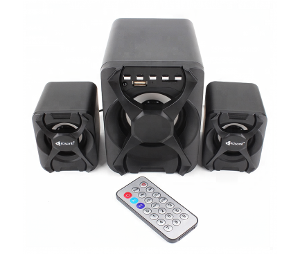 Boxa Bluetooth Kisonli U-2500BT, Sistem audio 2.1, 5 W + 2 x 3 W, Neagra