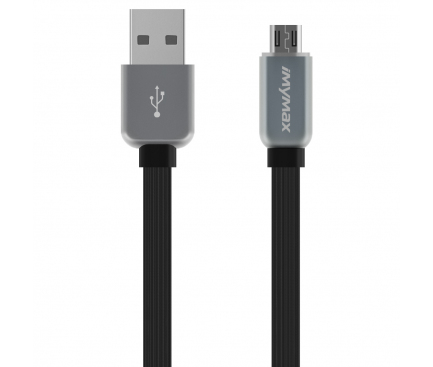 Cablu Date si Incarcare USB la MicroUSB iMyMax DC - 007, 1 m, Led, Negru Gri