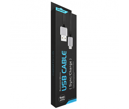 Cablu Date si Incarcare USB la MicroUSB iMyMax DC - 007, 1 m, Led, Negru Gri