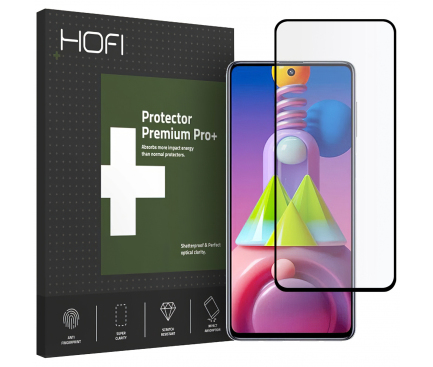 Folie Protectie Ecran HOFI pentru Samsung Galaxy M51, Sticla securizata, Full Face, Full Glue, PRO+, Neagra