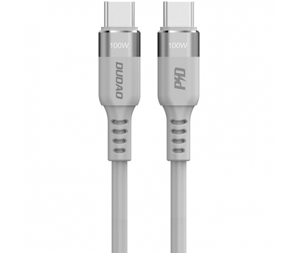 Cablu Date si Incarcare USB Type-C la USB Type-C Dudao LC5MAX, 1 m, 100W, PD, Gri