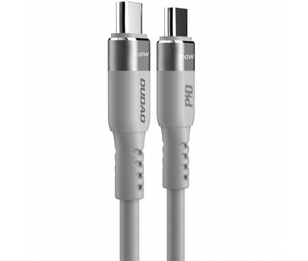 Cablu Date si Incarcare USB Type-C la USB Type-C Dudao LC5MAX, 1 m, 100W, PD, Gri