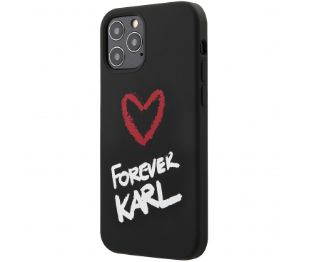 Husa TPU Karl Lagerfeld Forever pentru Apple iPhone 12 / Apple iPhone 12 Pro, Neagra