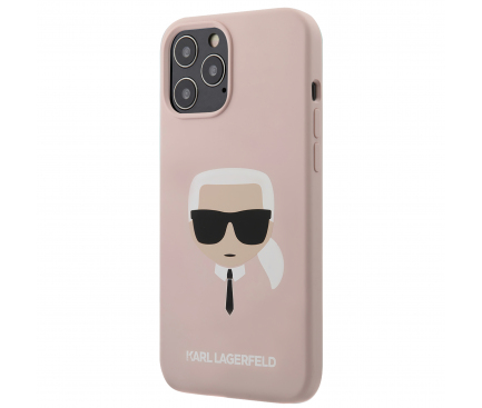Husa TPU Karl Lagerfeld Head pentru Apple iPhone 12 Pro Max, Roz KLHCP12LSLKHLP