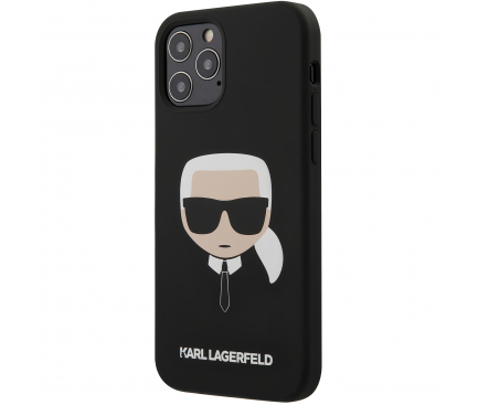 Husa TPU Karl Lagerfeld Head pentru Apple iPhone 12 / Apple iPhone 12 Pro, Neagra KLHCP12MSLKHBK