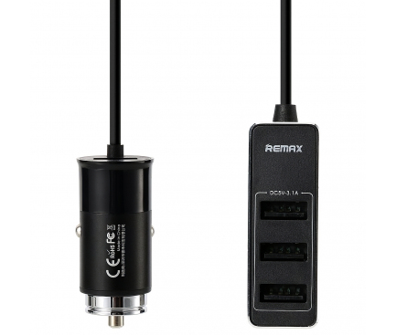 Incarcator Auto USB Remax RCC401, 4 x USB, 5.5A, Negru